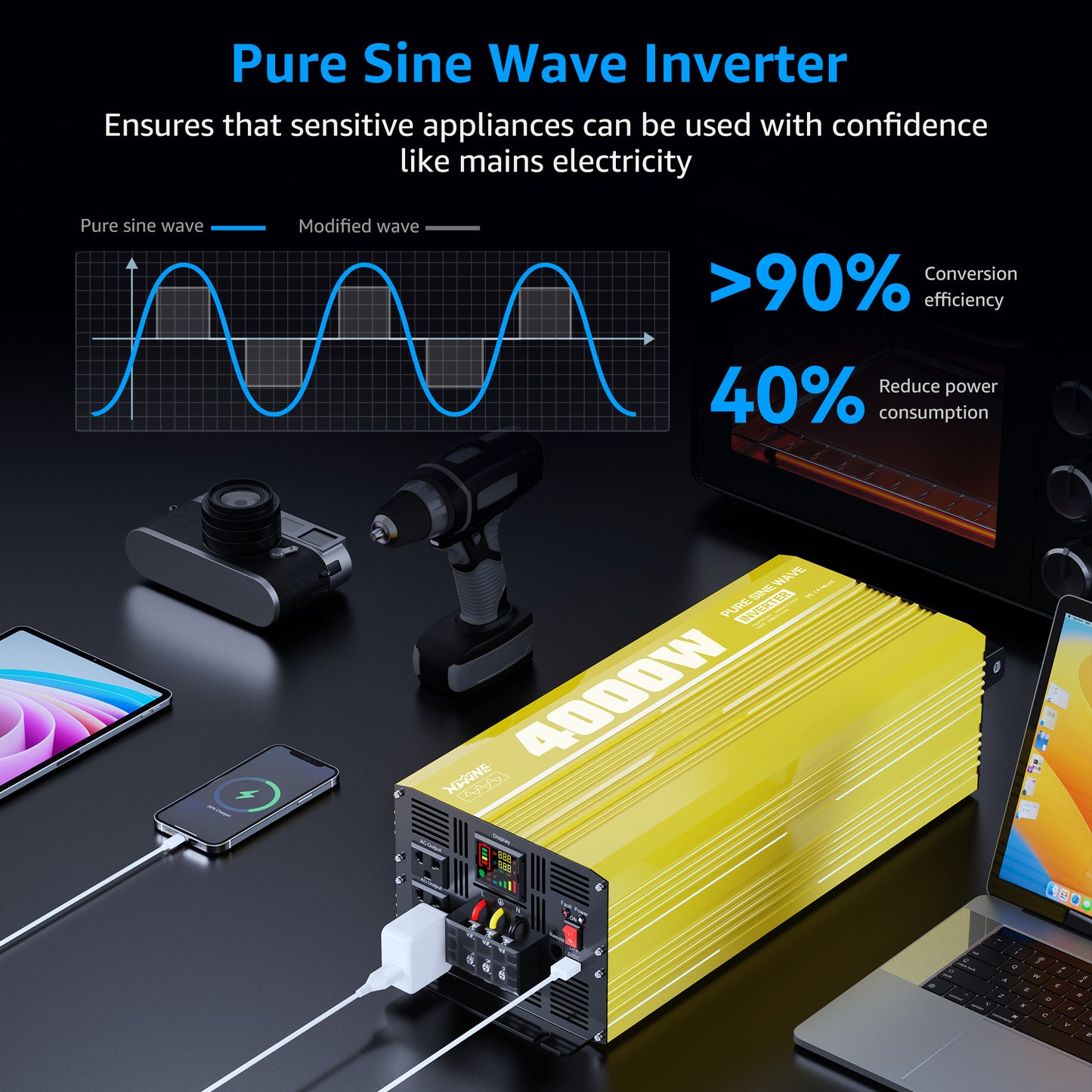 4000 watt 48V Pure Sine Wave Power Inverter with Remote