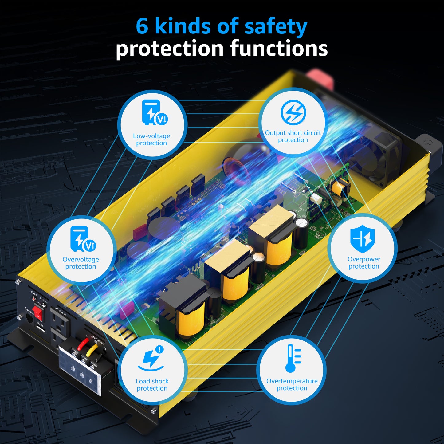 3000 watt 12V Pure Sine Wave Power Inverter with Remote