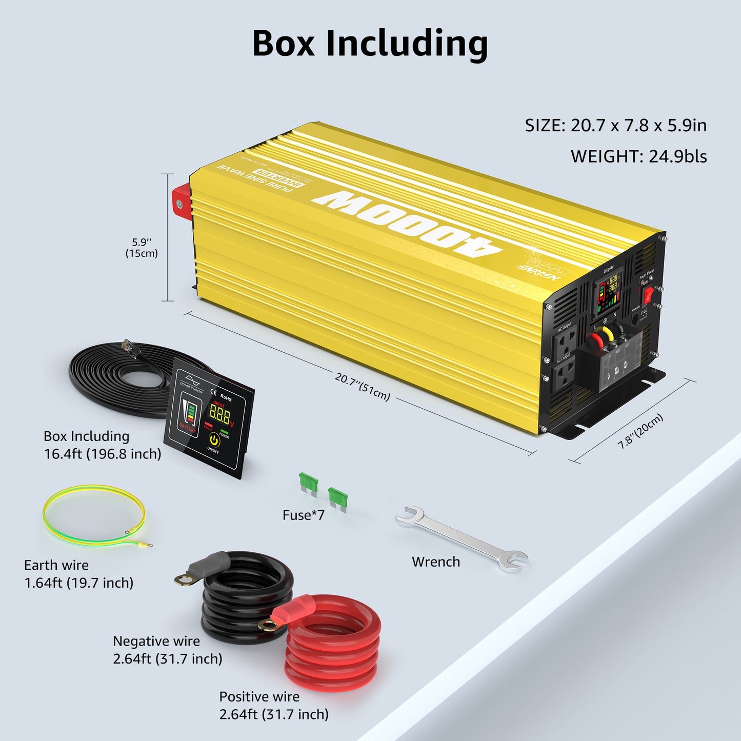4000 watt 48V Pure Sine Wave Power Inverter with Remote