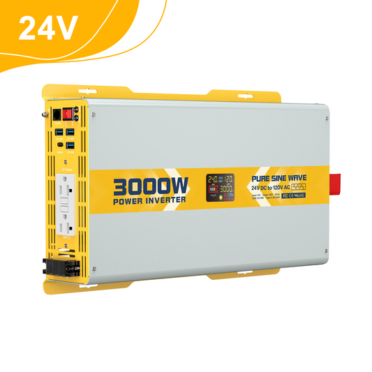 3000 watt 24V Pure Sine Wave Power Inverter with GFCI & Remote
