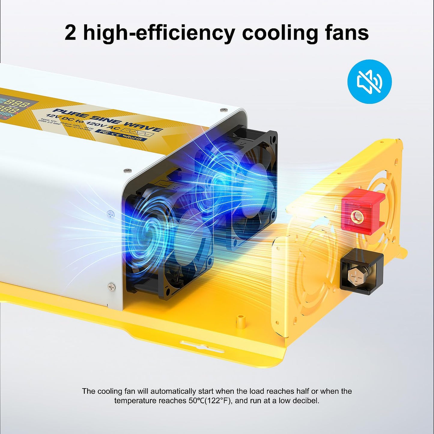 1200 watt 12V Pure Sine Wave Power Inverter with GFCI & Remote