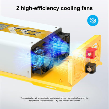 1200 watt 12V Pure Sine Wave Power Inverter with GFCI & Remote
