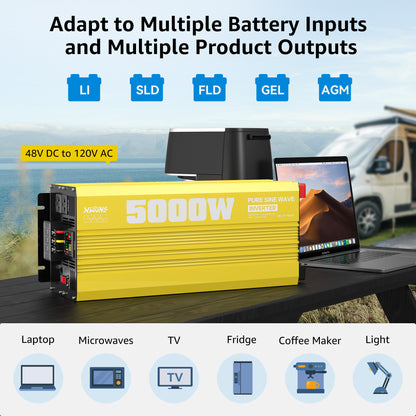 5000 watt 48V Pure Sine Wave Power Inverter with Remote