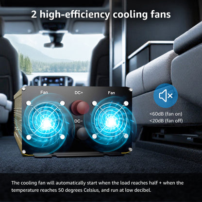 2000 watt 12V Pure Sine Wave Power Inverter with Remote